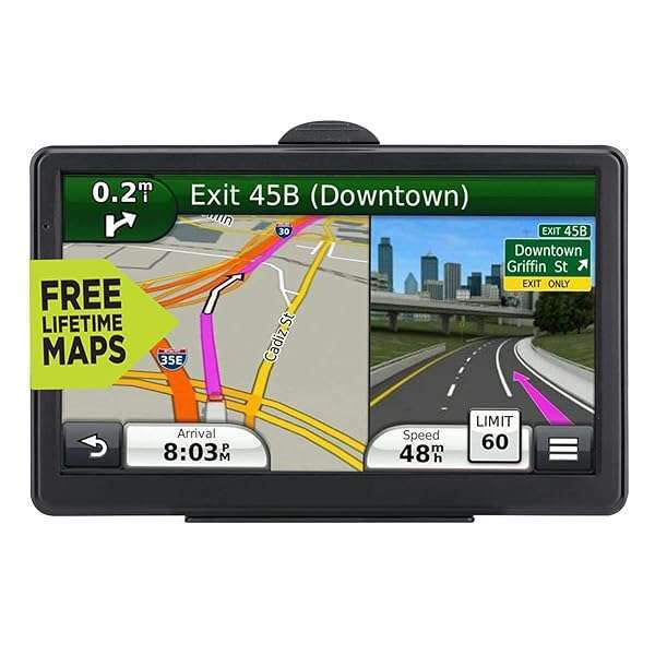 HUTNVEA 2024 7-Inch Touch Screen Car GPS: Voice Navigation, Speed Alerts & Free North America Map Updates - View 4 of 9