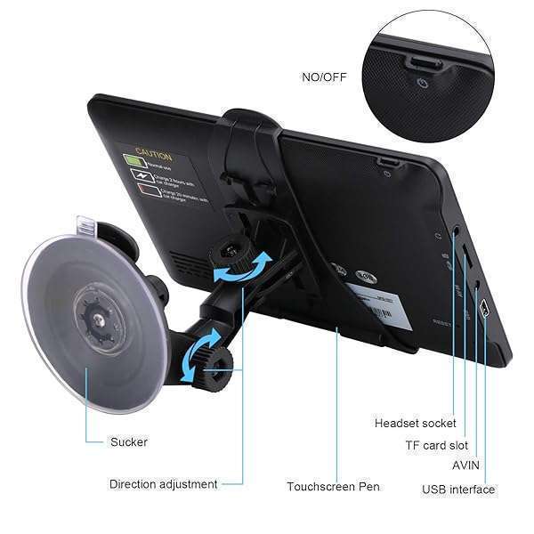 HUTNVEA 2024 7-Inch Touch Screen Car GPS: Voice Navigation, Speed Alerts & Free North America Map Updates - View 6 of 9