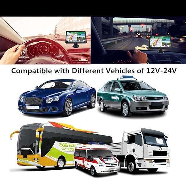 HUTNVEA 2024 7-Inch Touch Screen Car GPS: Voice Navigation, Speed Alerts & Free North America Map Updates - View 7 of 9