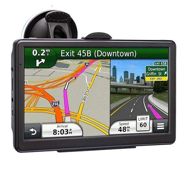 HUTNVEA 2024 7-Inch Touch Screen Car GPS: Voice Navigation, Speed Alerts & Free North America Map Updates - View 3 of 9