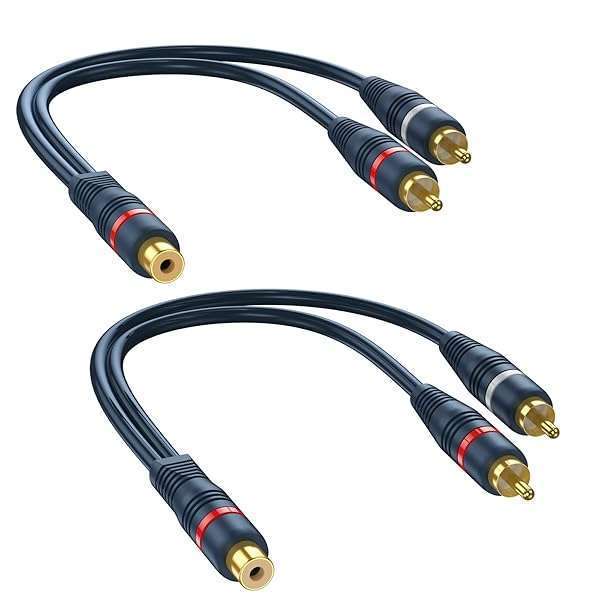 DteeDck Buy DteeDck RCA Splitter 1 Female to 2 Male - 2 Pack Audio Video Cable Adapter in Dark Blue