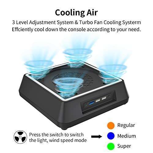 Mviioe Ultimate Xbox Series X Cooling Fan Stand with LED, Turbo Fan & USB Ports - Mviioe Compatible Accessory - View 4 of 8