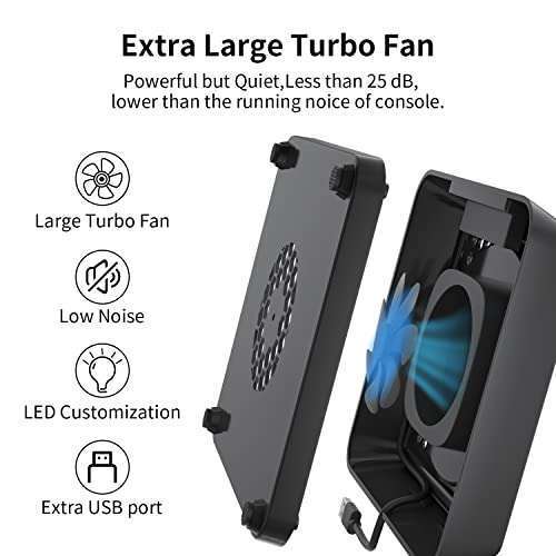 Mviioe Ultimate Xbox Series X Cooling Fan Stand with LED, Turbo Fan & USB Ports - Mviioe Compatible Accessory - View 5 of 8