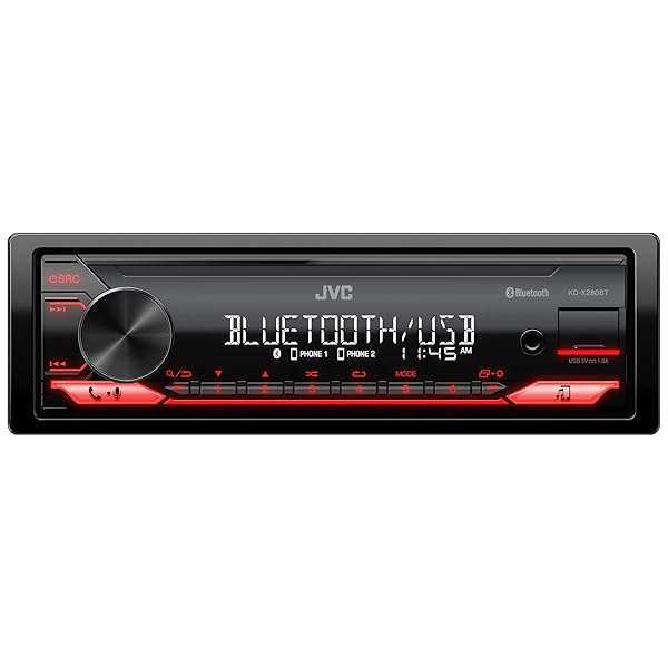 JVC JVC KD-X280BT Bluetooth Car Stereo: USB, AM/FM, MP3, 50W, Detachable Face, Single DIN, 13-Band EQ