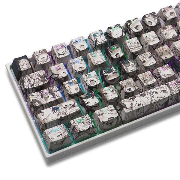 GMKWTL GMKWTL PBT Anime Keycaps - Custom 108 Keys for Mechanical Keyboards | XVX Japanese Backlit OEM Profile