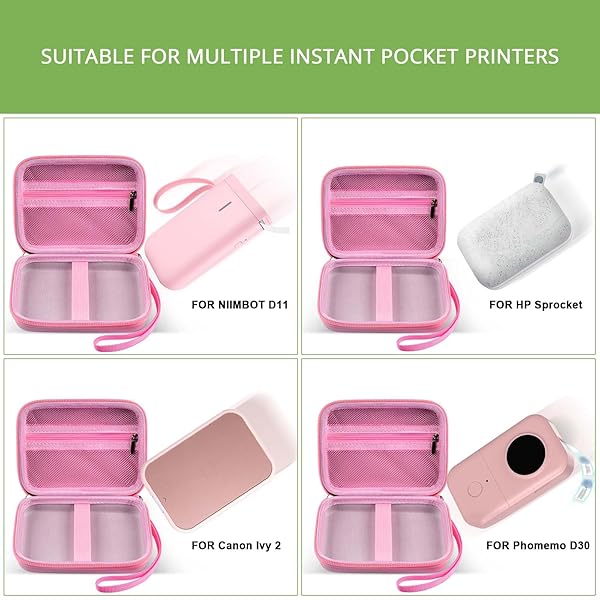 ALKOO ALKOO Case for NIIMBOT D11 & Phomemo D30 - Storage Bag for Canon Ivy, HP Sprocket Mini Printer & Label Accessories - View 3 of 8