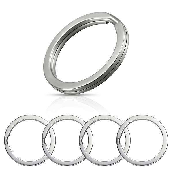 Outus 5 Pack Titanium Split Key Rings - 25mm Durable Keyrings for Home & Car Keys Attachment