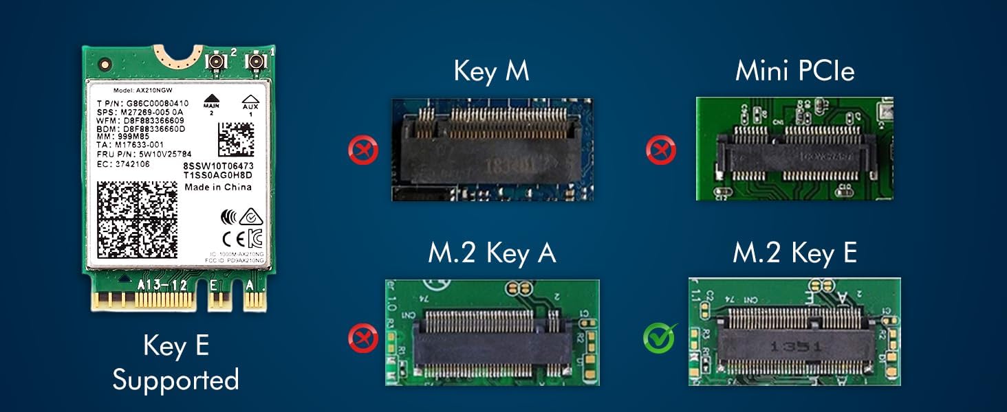 HighZer0 Electronics HighZer0 AX411 WiFi 6E Card: Tri-Band 3.0 Gbps, Bluetooth 5.3, Intel 12th Gen Compatible for PC - View 8 of 9