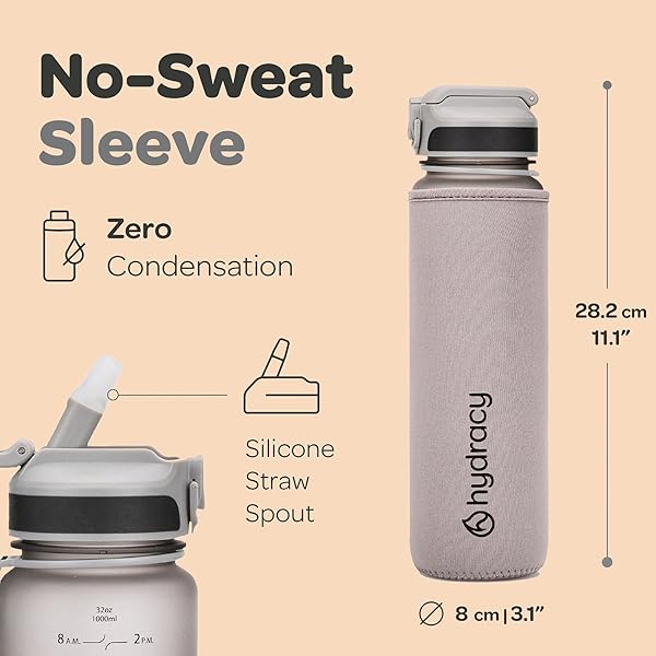 Hydracy Hydracy 32 Oz Motivational Water Bottle with Time Markers & Straw - BPA Free, Leak Proof Gym Bottle for Fitness & Outdoors - View 6 of 9