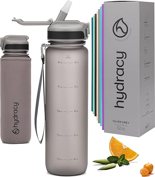 Hydracy Hydracy 32 Oz Motivational Water Bottle with Time Markers & Straw - BPA Free, Leak Proof Gym Bottle for Fitness & Outdoors - View 2 of 9