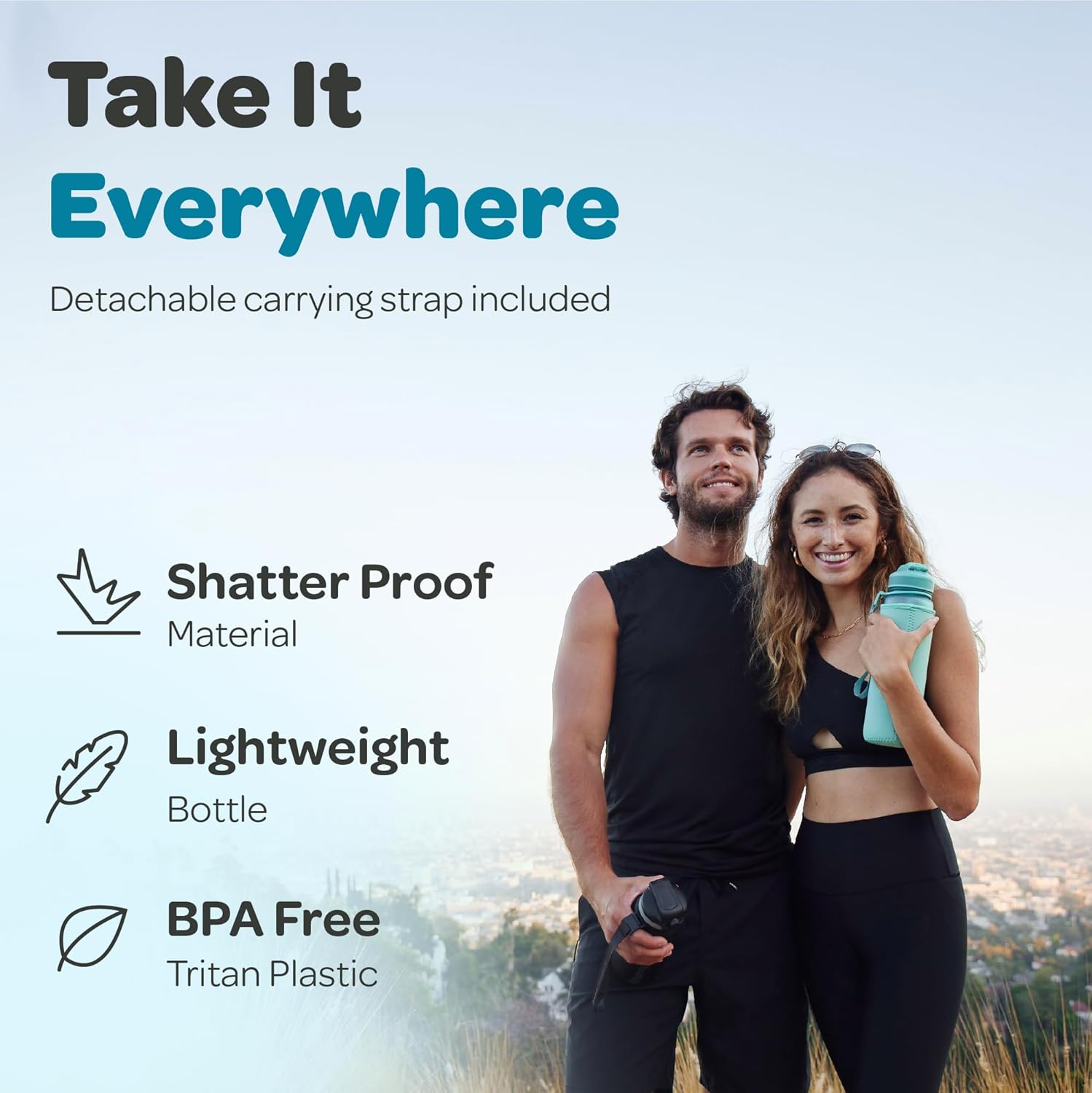 Hydracy Stay Hydrated: Hydracy 32 Oz Motivational Water Bottle with Time Markers & Straw - BPA Free, Leak Proof, Perfect for Fitness & Outdoors - View 3 of 9