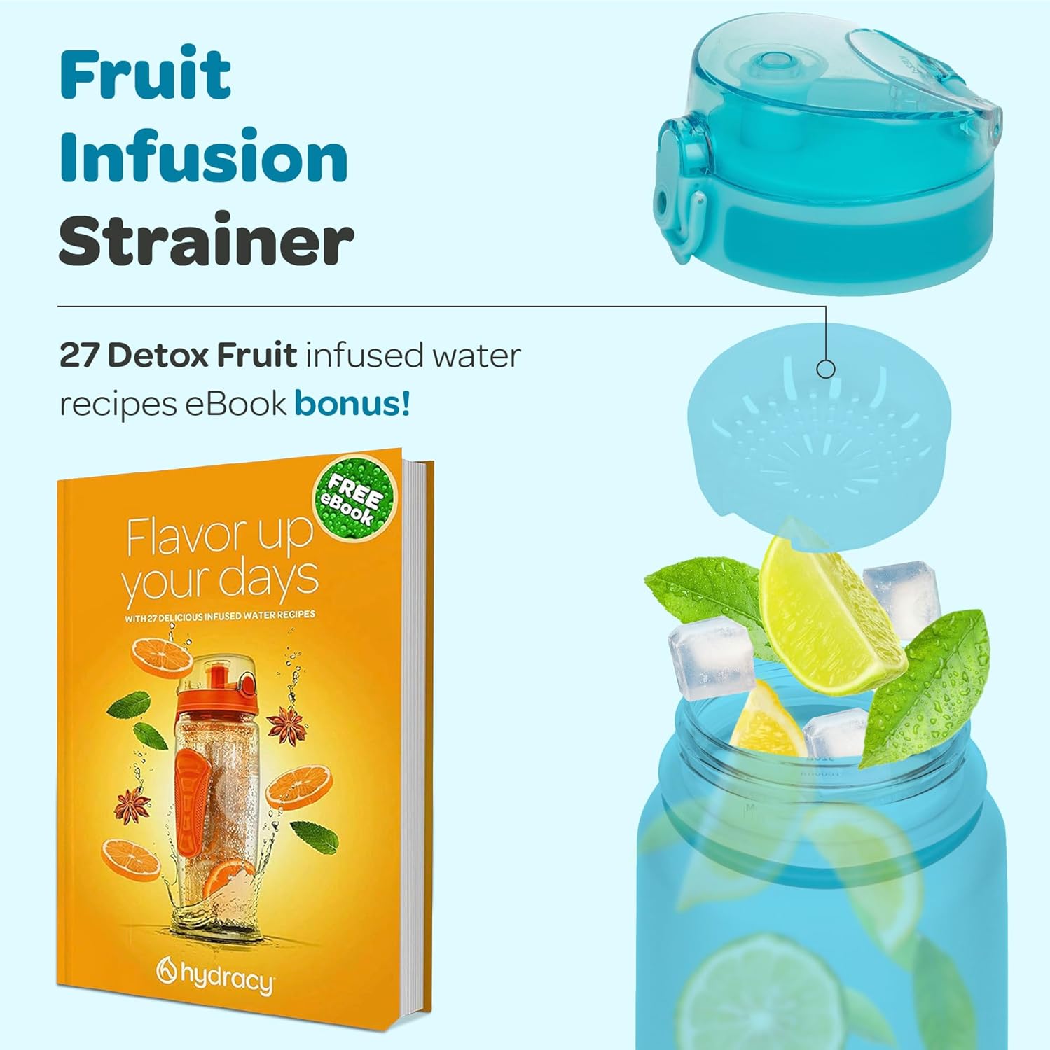 Hydracy Stay Hydrated: Hydracy 32 Oz Motivational Water Bottle with Time Markers & Straw - BPA Free, Leak Proof, Perfect for Fitness & Outdoors - View 7 of 9