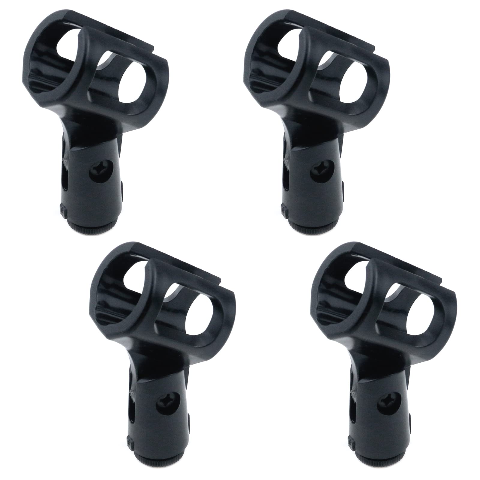 Pastlla 4Pcs Flexible Microphone Clip Adjustable Angle Handheld Wireless Mic Holder Inner Diameter 30-50mm