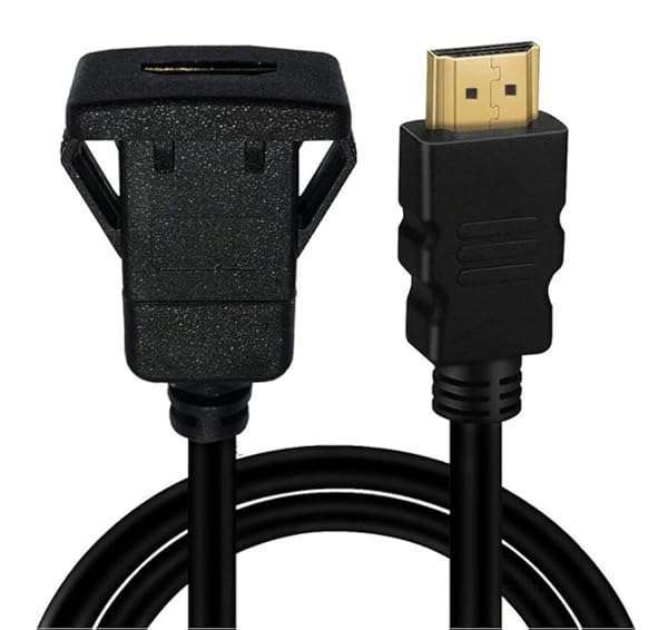 Qaoquda Qaoquda HDMI Flush Mount Cable 1M - Male to Female Extension for Car, Boat & Motorcycle - View 4 of 7