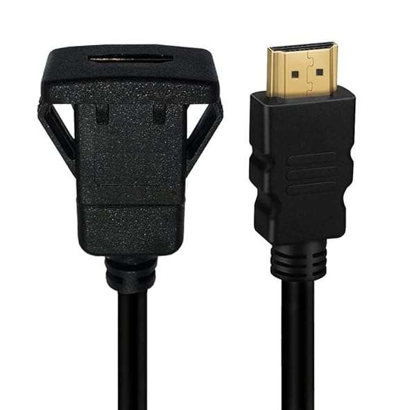 Qaoquda Qaoquda HDMI Flush Mount Cable 1M - Male to Female Extension for Car, Boat & Motorcycle - View 5 of 7