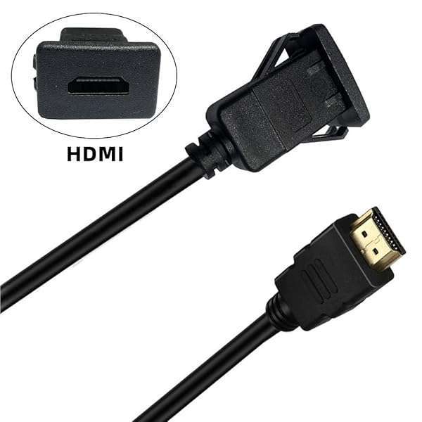 Qaoquda Qaoquda HDMI Flush Mount Cable 1M - Male to Female Extension for Car, Boat & Motorcycle - View 6 of 7