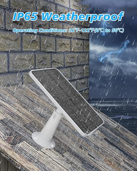 WININMETA Solar Panel Charger for Arlo Pro 5S/4/3 & Ultra Cameras - 6V 4.5W, IP65 Weatherproof, 2 Pack with 9.8ft Cable & Adjustable Mount - View 6 of 10