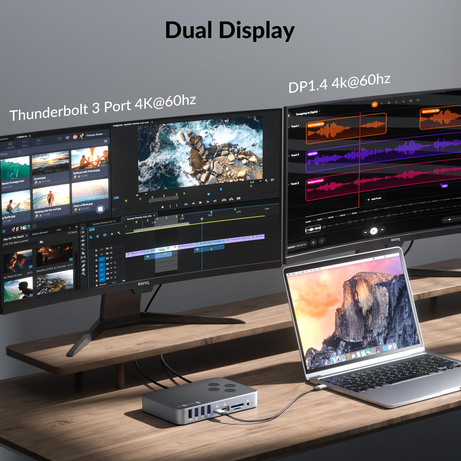 SETMSPACE 15 in 1 Thunderbolt 3 USB C Hub Docking Station with 8K Display Max 60W Charging Multiple Ports for Laptop and Accessories - View 3 of 8