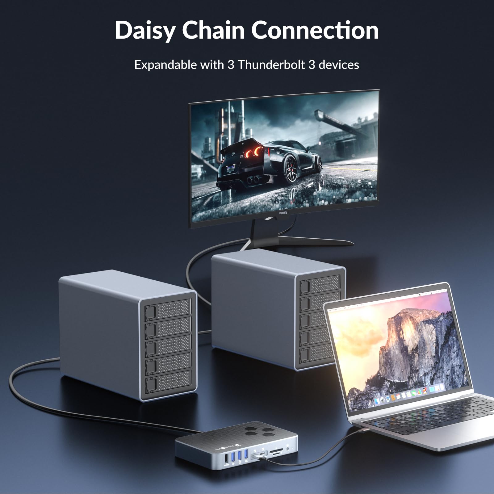 SETMSPACE 15 in 1 Thunderbolt 3 USB C Hub Docking Station with 8K Display Max 60W Charging Multiple Ports for Laptop and Accessories - View 4 of 8