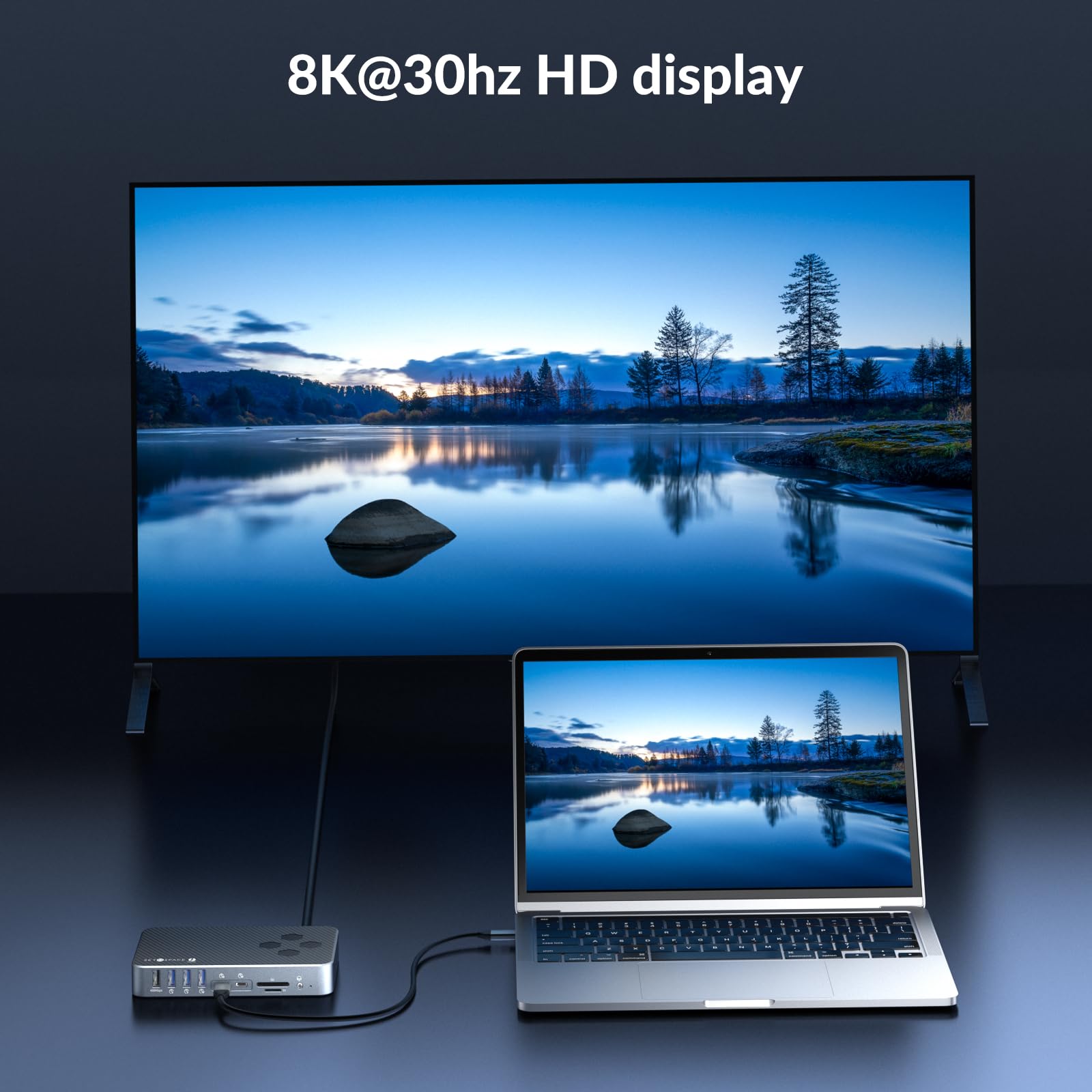 SETMSPACE 15 in 1 Thunderbolt 3 USB C Hub Docking Station with 8K Display Max 60W Charging Multiple Ports for Laptop and Accessories - View 5 of 8