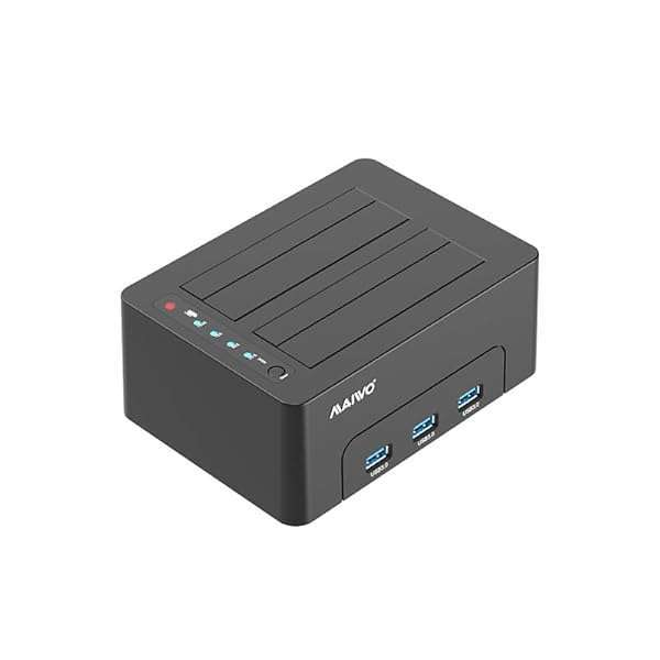 MAIWO "MAIWO Dual Bay Hard Drive Dock: Clone & Expand Storage for 2.5/3.5" SATA HDD/SSD, 44TB Capacity, 3X USB 3.0 Hub" - View 10 of 11
