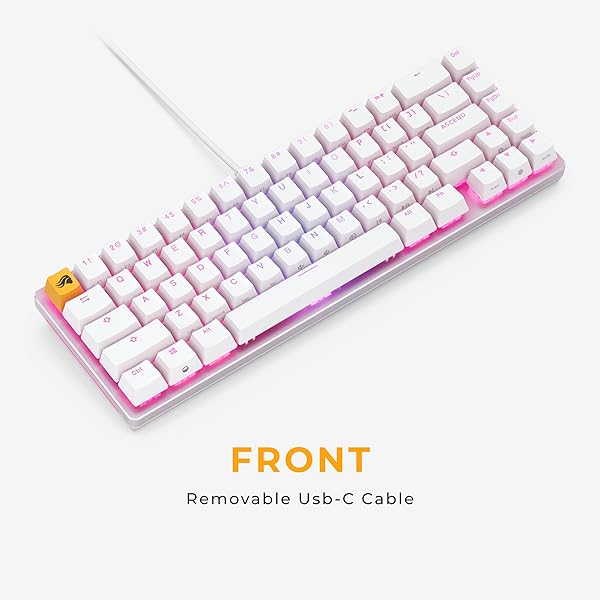 GLORIOUS Glorious GMMK 2 65% Keyboard - White Custom Layout, Low-Profile, Hotswap Cherry MX Switches & Double Shot Keycaps - View 8 of 8