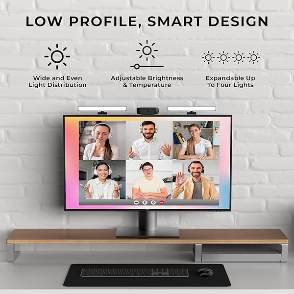 HumanCentric HumanCentric Video Conference Lighting: LED Webcam Light for Zoom & Streaming - Double Kit for Enhanced Video Quality - View 5 of 7