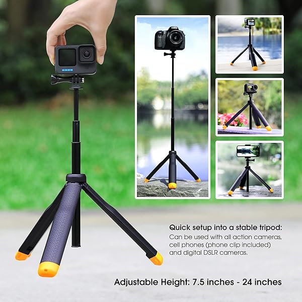 SOONSUN SOONSUN 4-in-1 Floating Selfie Stick & Tripod for GoPro Hero 13-4, AKASO, SJCAM - Waterproof Monopod for Action Cameras - View 5 of 7