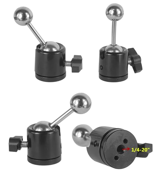 VizGiz "VizGiz 2 Pack Tripod Head Mount: 17mm Ball to 1/4" Screw Adapter for Camera & Phone - Dual Swivel Base & Hot Shoe Stand" - View 7 of 7