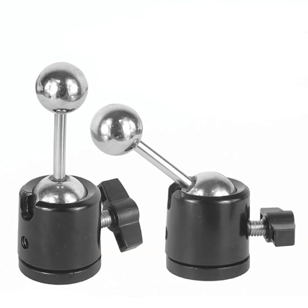 VizGiz "VizGiz 2 Pack Tripod Head Mount: 17mm Ball to 1/4" Screw Adapter for Camera & Phone - Dual Swivel Base & Hot Shoe Stand" - View 2 of 7