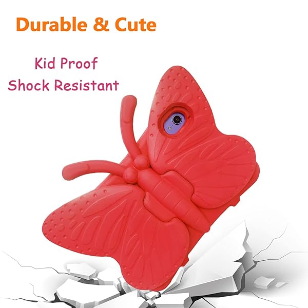Tading iPad Mini 7 Case Cute Butterfly Shockproof EVA Foam Stand Cover for Kids 6th 7th Generation 8.3 Inch Tablet Red - View 5 of 10