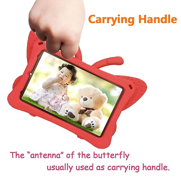 Tading iPad Mini 7 Case Cute Butterfly Shockproof EVA Foam Stand Cover for Kids 6th 7th Generation 8.3 Inch Tablet Red - View 7 of 10