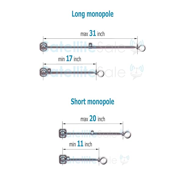 SatelliteSale "Adjustable SatelliteSale Universal 2 Support Arms: 19" & 33" Telescopic Monopoles with Screws & Mastic Pitch Pads" - View 6 of 10