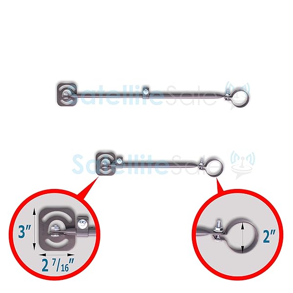 SatelliteSale "Adjustable SatelliteSale Universal 2 Support Arms: 19" & 33" Telescopic Monopoles with Screws & Mastic Pitch Pads" - View 7 of 10