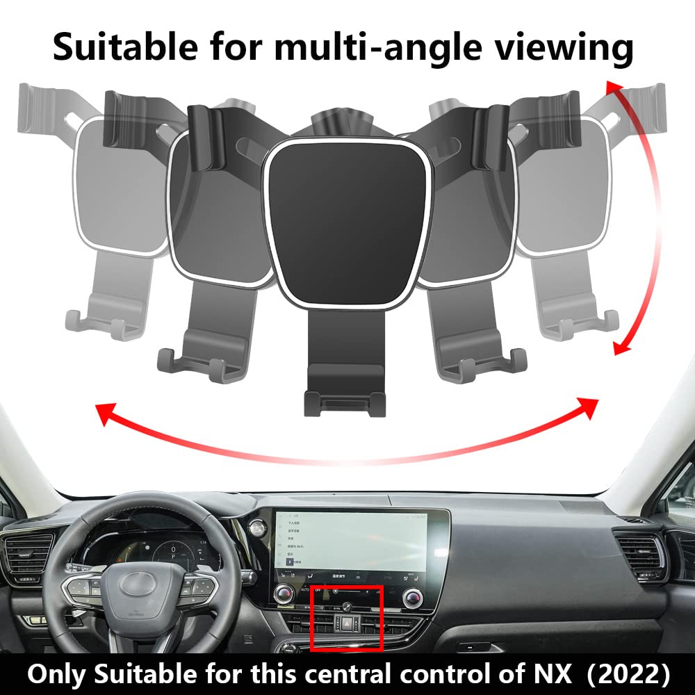 LUNQIN Car Phone Holder for Lexus NX 350 350h 250 450h SUV Auto Accessories Navigation Bracket Mobile Cell Phone Mount 2022 2023 2024 2025 - View 5 of 6