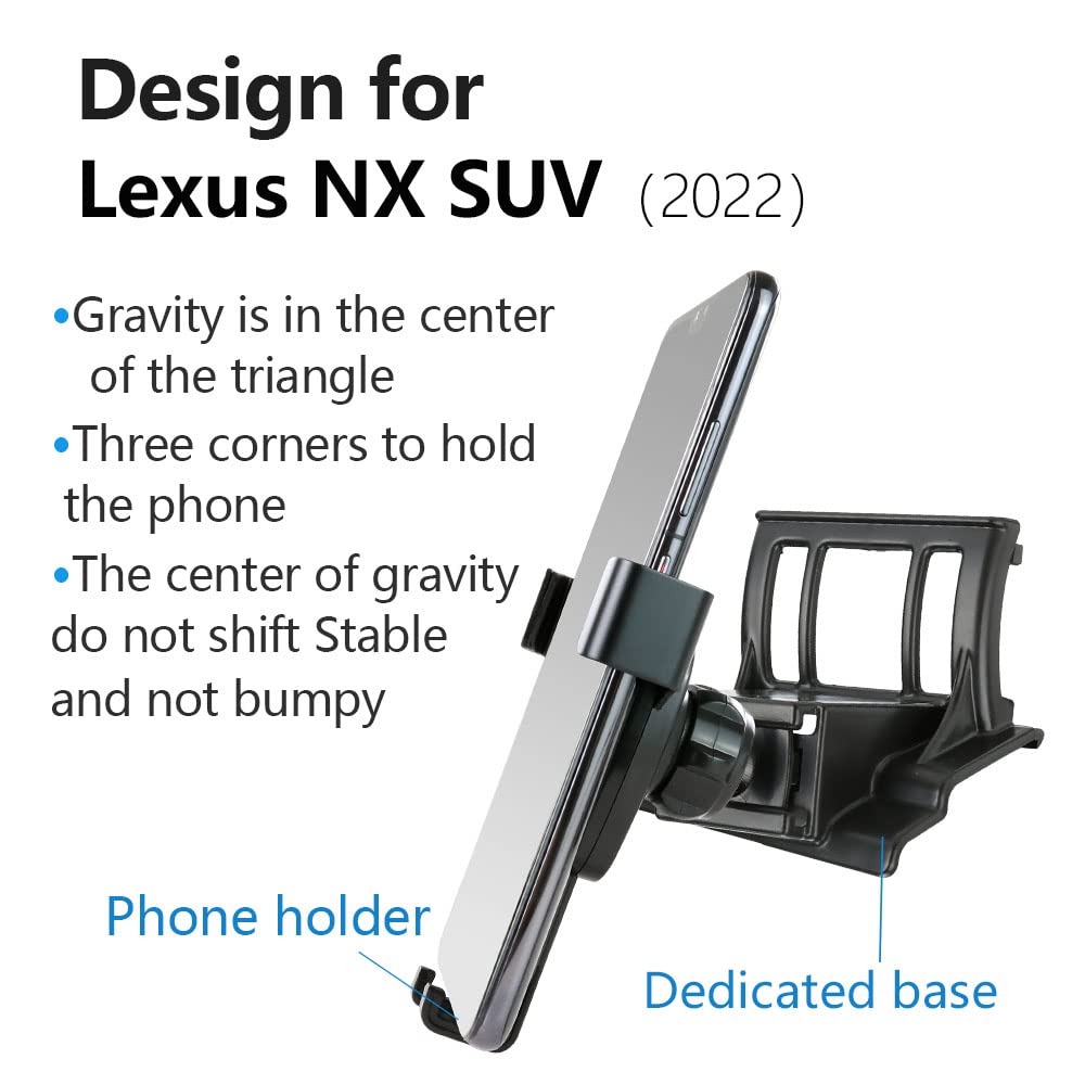 LUNQIN Car Phone Holder for Lexus NX 350 350h 250 450h SUV Auto Accessories Navigation Bracket Mobile Cell Phone Mount 2022 2023 2024 2025 - View 6 of 6