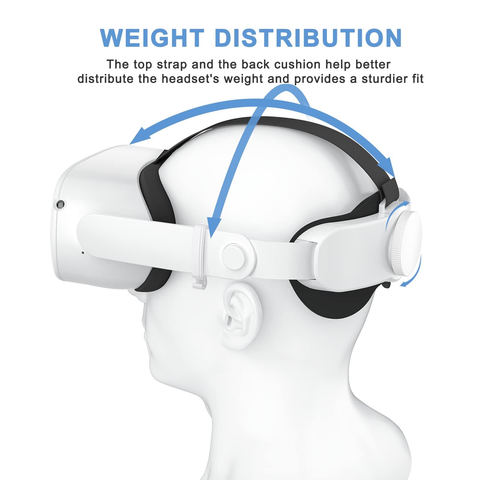 SUPERUS SUPERUS Head Strap and Glasses Spacer for Oculus Meta Quest 2 Accessories Enhanced Comfort and Lens Protection Black - View 5 of 8