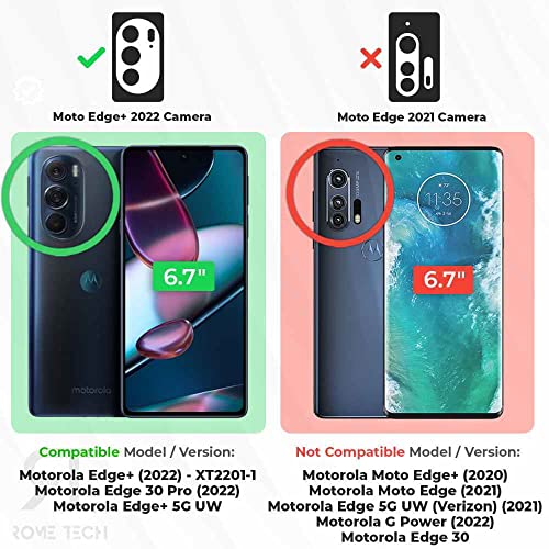 Rome Tech Rome Tech Belt Clip Phone Case for Motorola Edge Plus 2022 Plus 5G UW Edge Pro 30 XT22011 Rugged Shell Holster with Kickstand Black - View 4 of 7