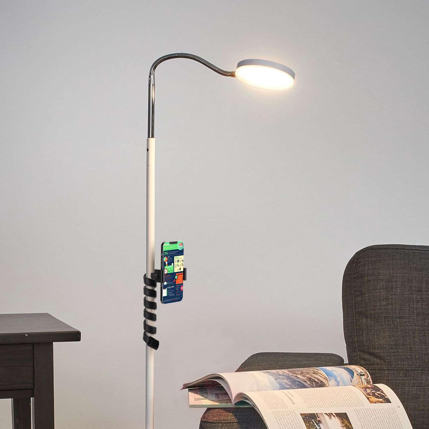 Mippko Mippko Portable Flexible Cell Phone Holder Stand for Shopping Cart Treadmill Stroller Elliptical Car Bike Compatible with 3.5 to 7.5 Inch Smartphones - View 4 of 8