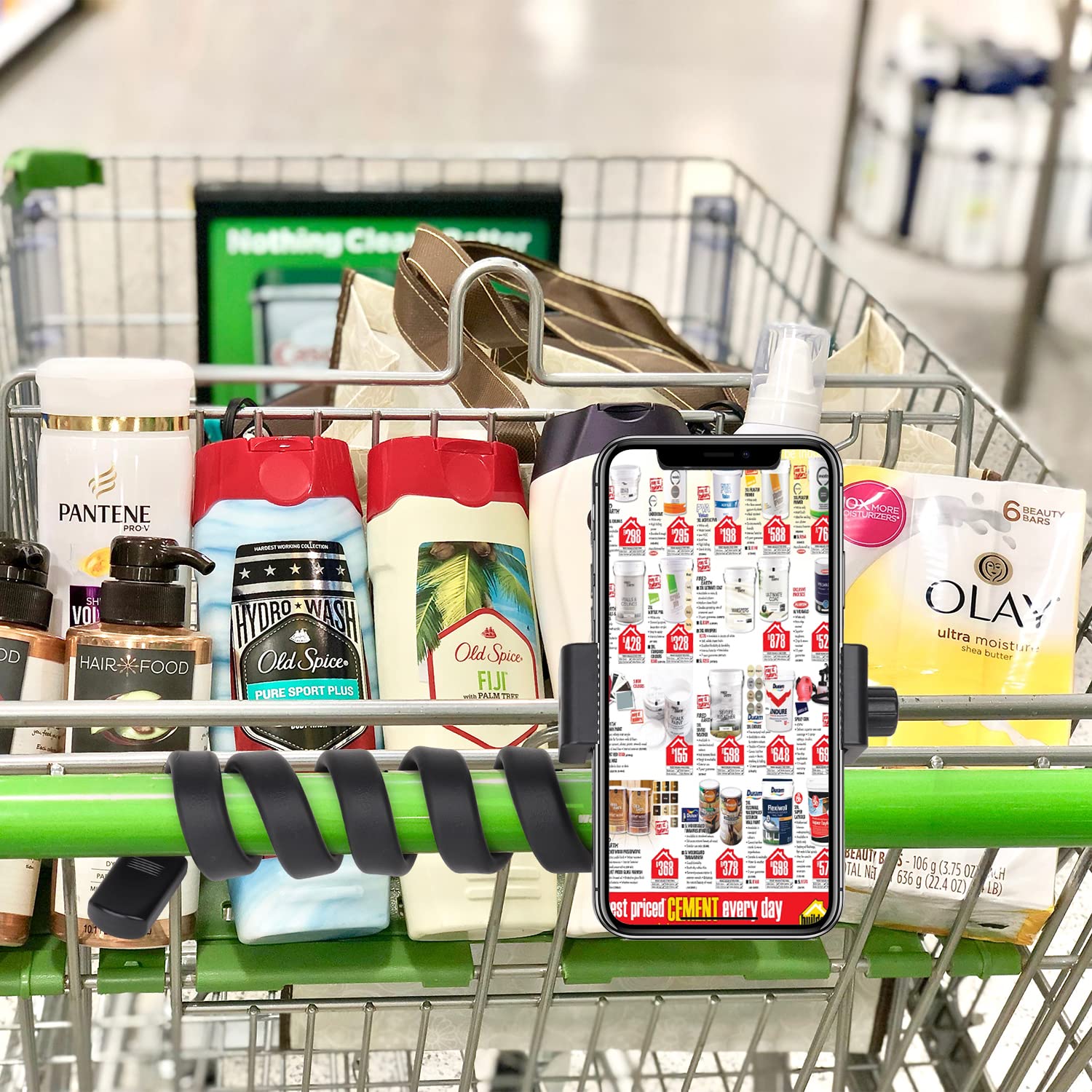 Mippko Mippko Portable Flexible Cell Phone Holder Stand for Shopping Cart Treadmill Stroller Elliptical Car Bike Compatible with 3.5 to 7.5 Inch Smartphones - View 7 of 8