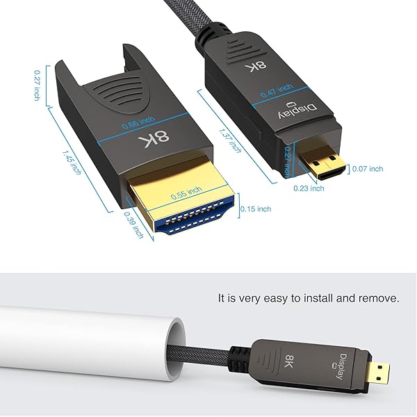 BIFALE Buy BIFALE 8K Fiber Optic HDMI 2.1 Cable 200ft - eARC, 48Gbps, 8K@60Hz for RTX 3080/3090, Xbox Series X, PS5 & Denon AV Receiver - View 4 of 9