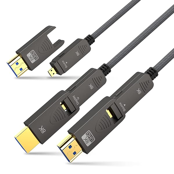 BIFALE Buy BIFALE 8K Fiber Optic HDMI 2.1 Cable 200ft - eARC, 48Gbps, 8K@60Hz for RTX 3080/3090, Xbox Series X, PS5 & Denon AV Receiver - View 2 of 9