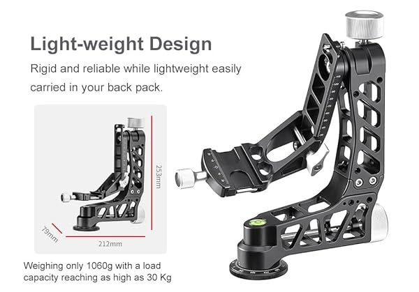 SUNWAYFOTO Buy SUNWAYFOTO GH-04 Lightweight Gimbal Head - Durable 120mm Arca Compatible Clamp for Smooth Photography - View 8 of 11