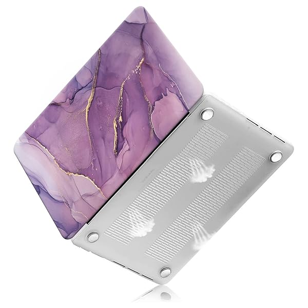 iCasso iCasso MacBook Pro 13 Inch Case 2022 2021 2016 2020 A2338 M2 M1 A2159 A1989 A1706 A1708 Hard Shell with Keyboard Cover and Screen Film Purple - View 7 of 9