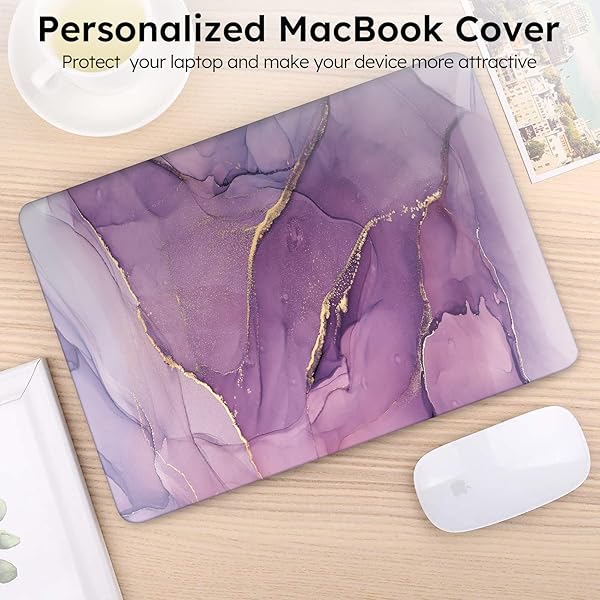 iCasso iCasso MacBook Pro 13 Inch Case 2022 2021 2016 2020 A2338 M2 M1 A2159 A1989 A1706 A1708 Hard Shell with Keyboard Cover and Screen Film Purple - View 8 of 9