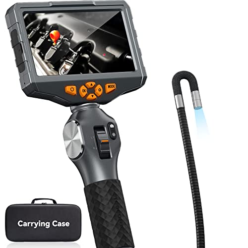 Teslong Teslong Two-Way Articulating Borescope with Light 5-inch IPS Endoscope Inspection Camera for Automotive Mechanics Fiber Optic Scope
