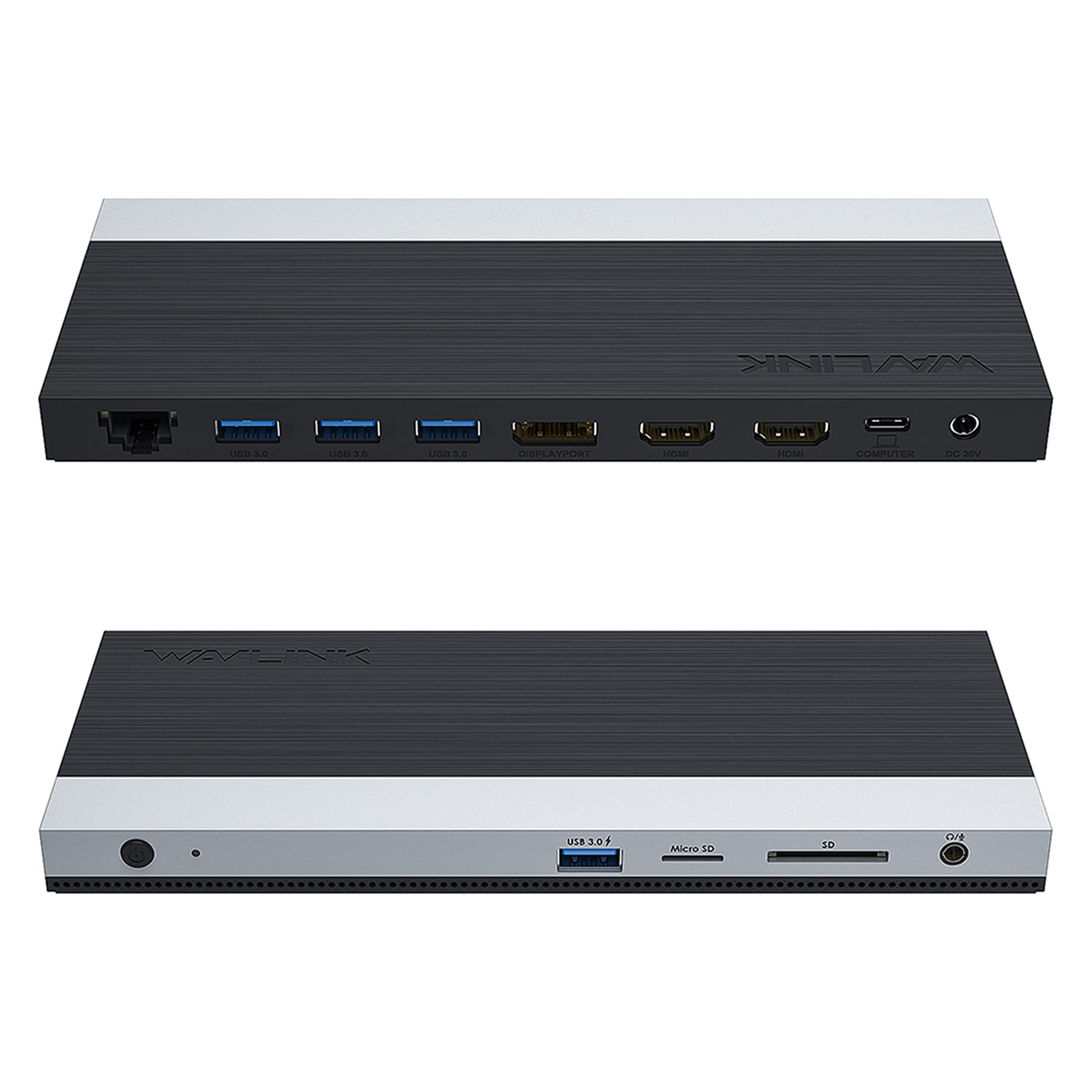 WAVLINK WAVLINK USB C Docking Station Triple Display with 130W Power Adapter for Laptops HDMI DisplayPort Ethernet USB 3.0 SD TF Slot Black