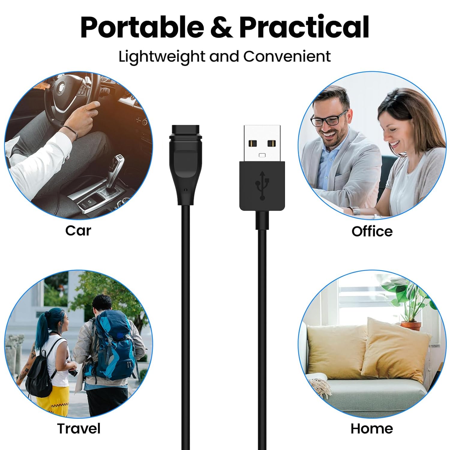E ECSEM ECSEM USB Charger for Coros Pace 3, Apex, Vertix - Fast Data Sync & Replacement Cable - View 7 of 7