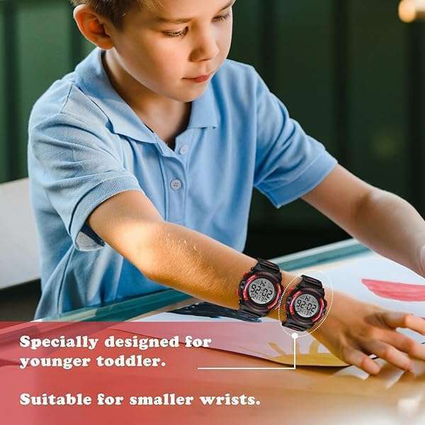 A ALPS ALPS Boys Digital Sport Watch: Waterproof, LED Backlight, Alarm & Calendar for Ages 3-15 - View 4 of 9