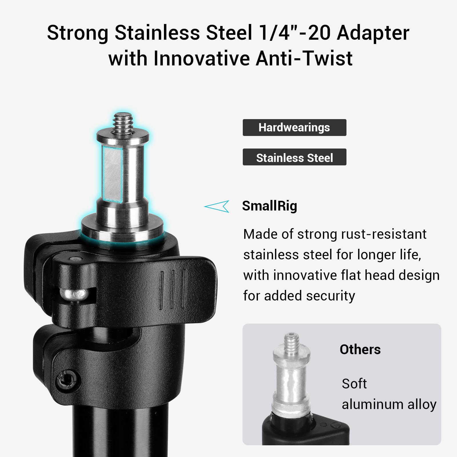 SMALLRIG SMALLRIG 110 Inch Photography Light Stand Air Cushioned Aluminum Tripod for Softbox Studio Light Reflector and Ring Light Max Load 8kg RA-S280 - View 5 of 9